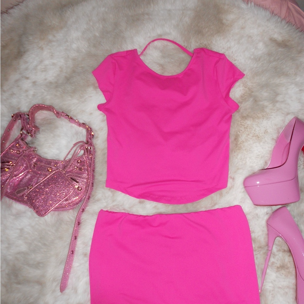 Pink Women's Skirt Set